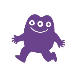 Purple mascot icon